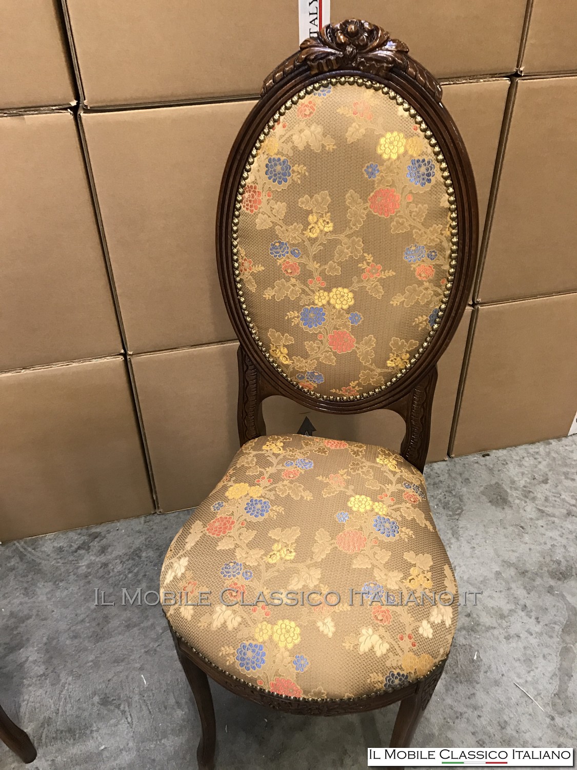 Sedia classica legno imbottita personalizzata